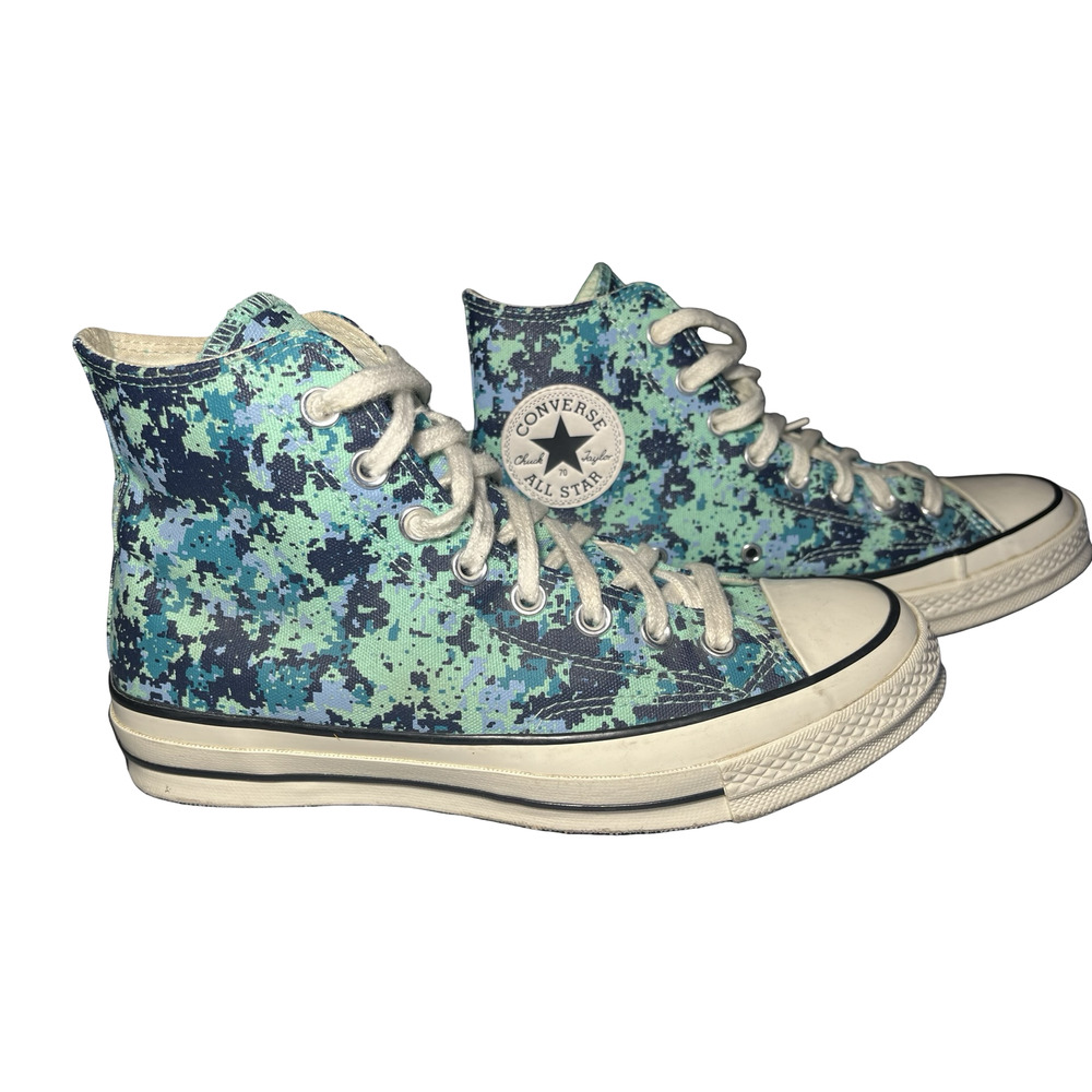 Converse Chuck Taylor All Star Shoes Mens Size 6.5 Blue Camo High Top 170381C
